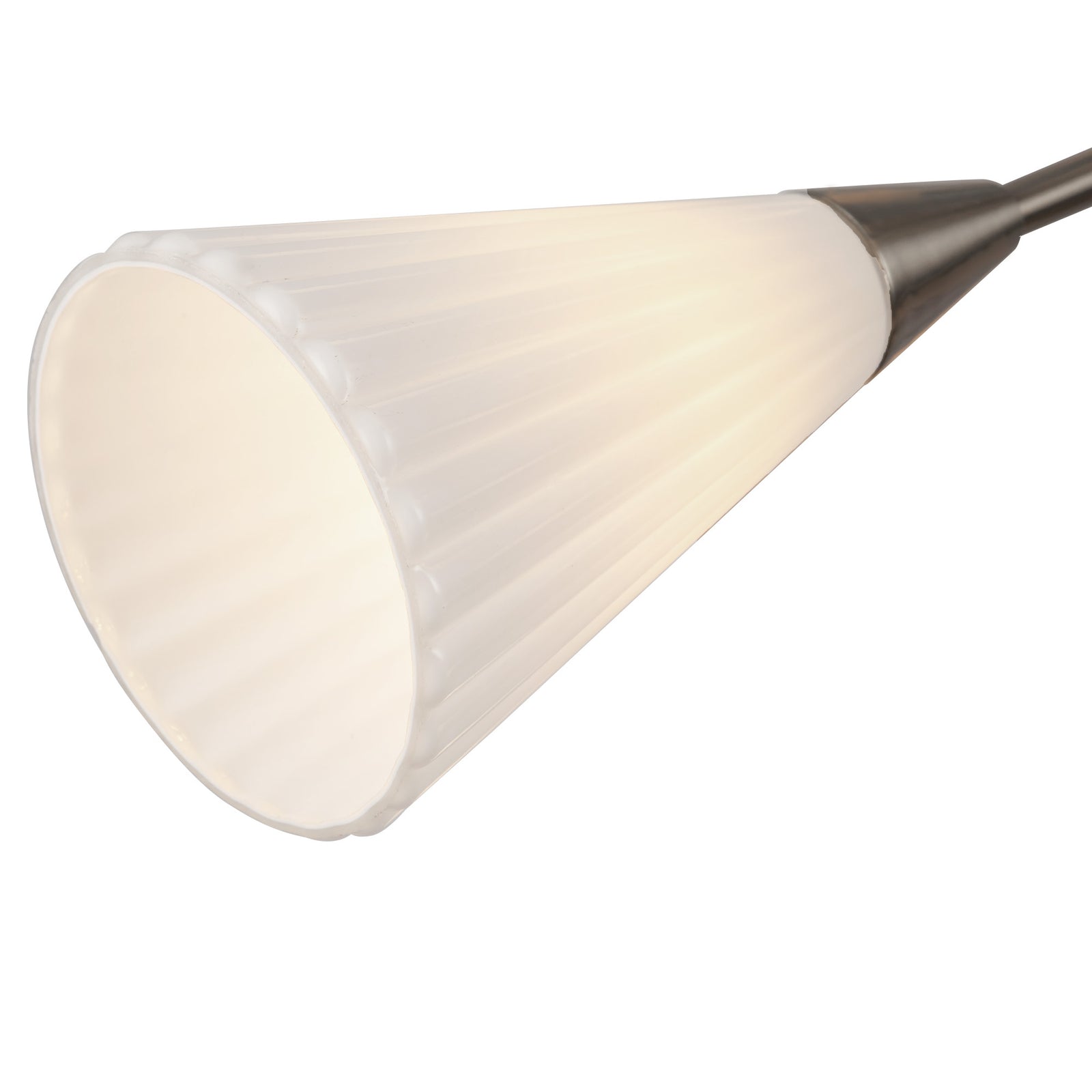 Cosmo 39-in Brushed Nickel/Glossy Ribbed Opal Glass Socket Chandelier