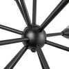 Cosmo 39-in Matte Black/Glossy Ribbed Opal Glass Socket Chandelier
