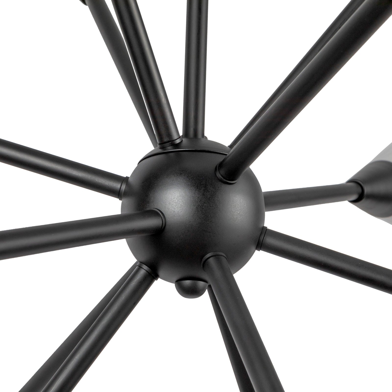 Cosmo 39-in Matte Black/Glossy Ribbed Opal Glass Socket Chandelier