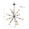 Cosmo 39-in Brushed Nickel/Glossy Ribbed Opal Glass Socket Chandelier