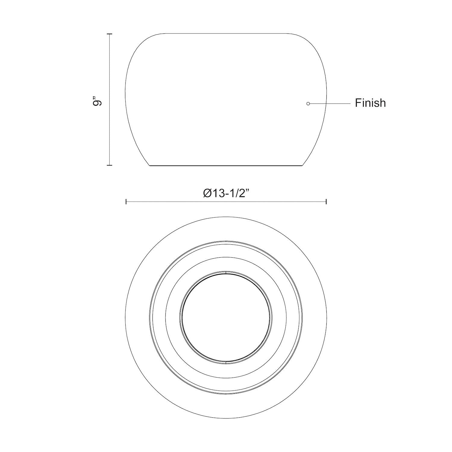 Croft 14-in Black/White LED Flush Mount