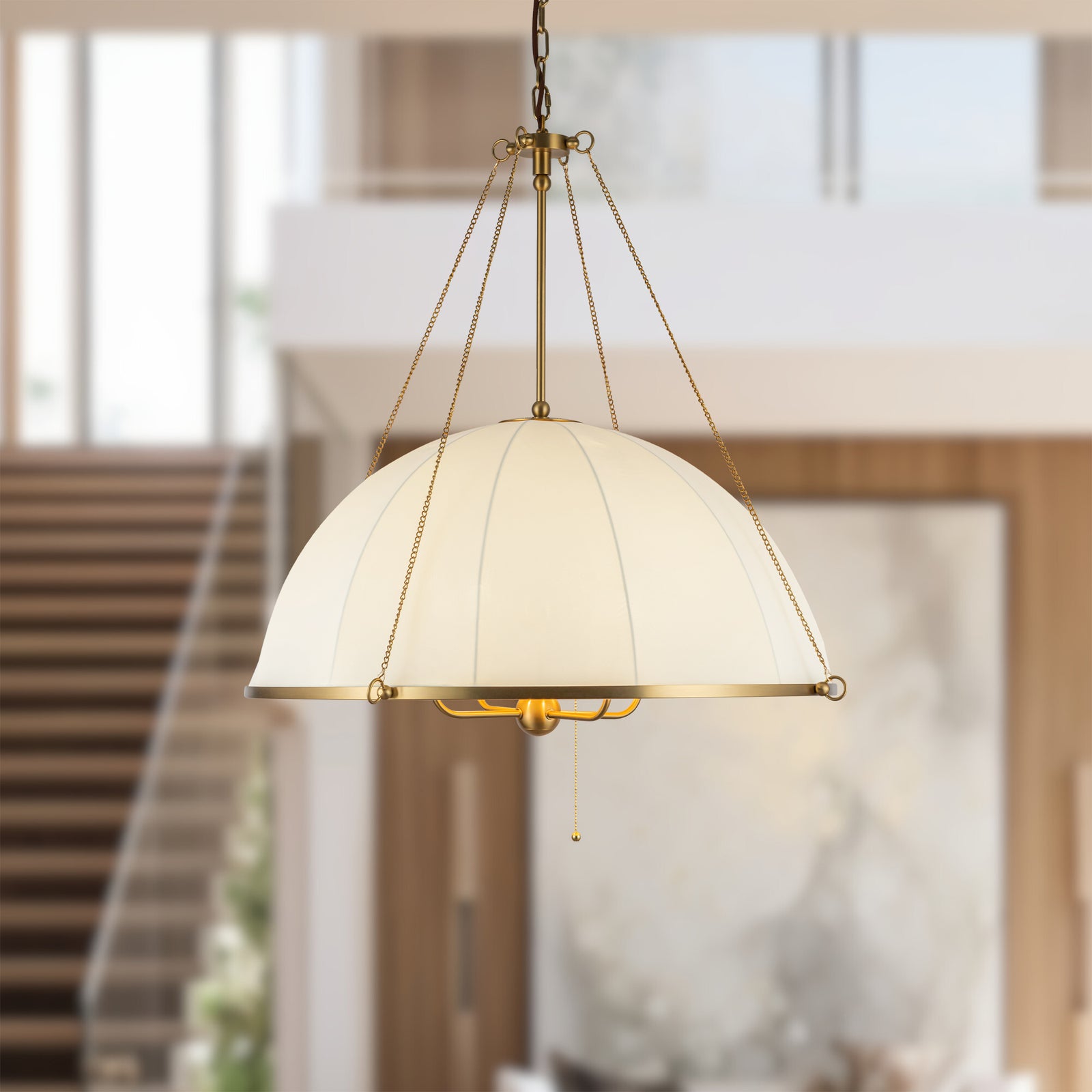 Crosby 33-in Brushed Gold Socket Chandelier