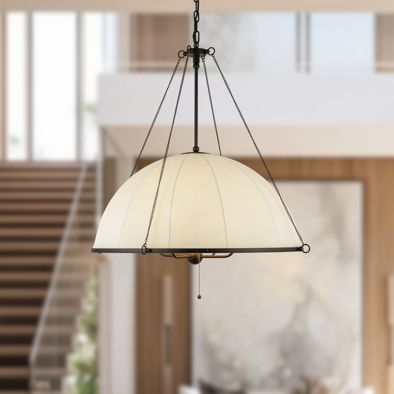 Crosby 33-in Matte Black Socket Chandelier