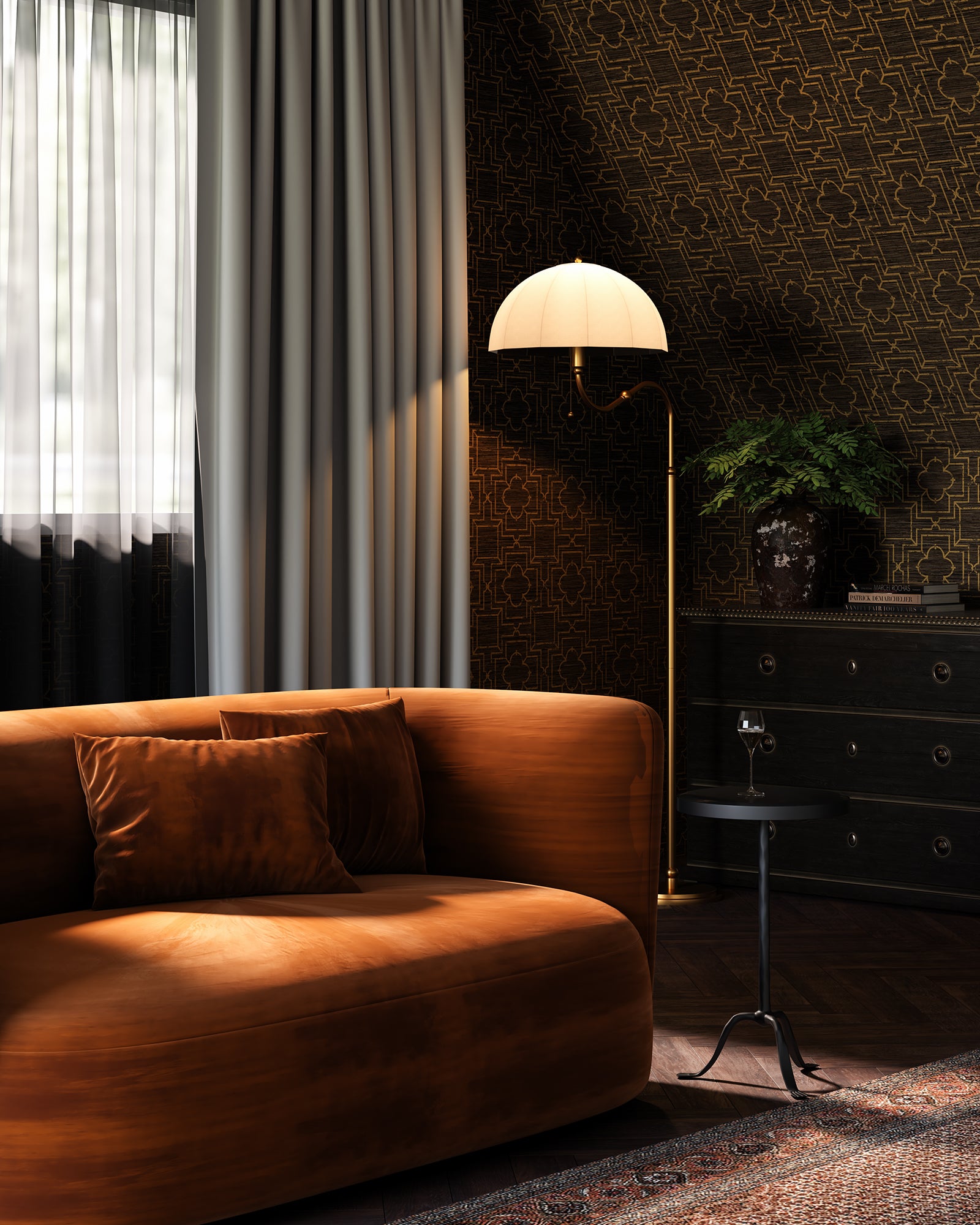 Crosby 68-in Brushed Gold Socket Floor Lamp