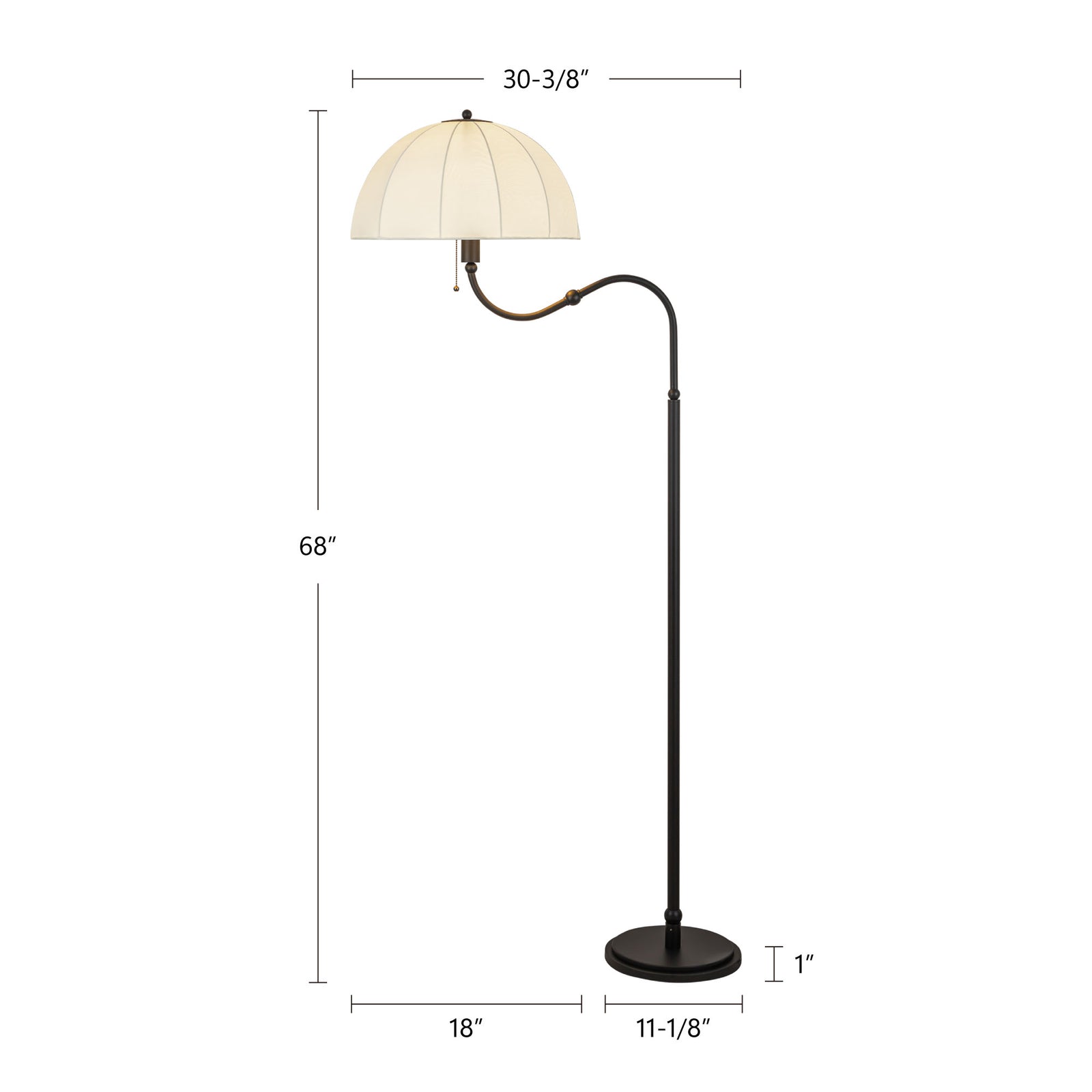Crosby 68-in Brushed Gold Socket Floor Lamp