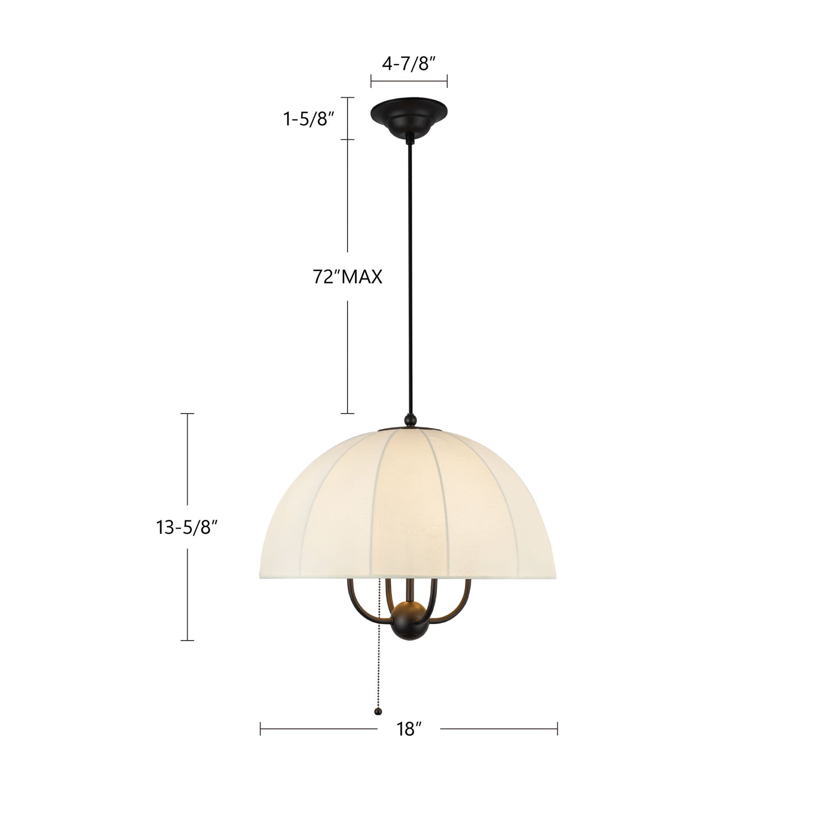 Crosby 18-in Matte Black Socket Pendant