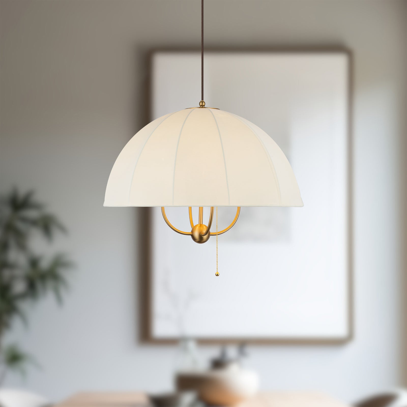 Crosby 24-in Brushed Gold Socket Pendant