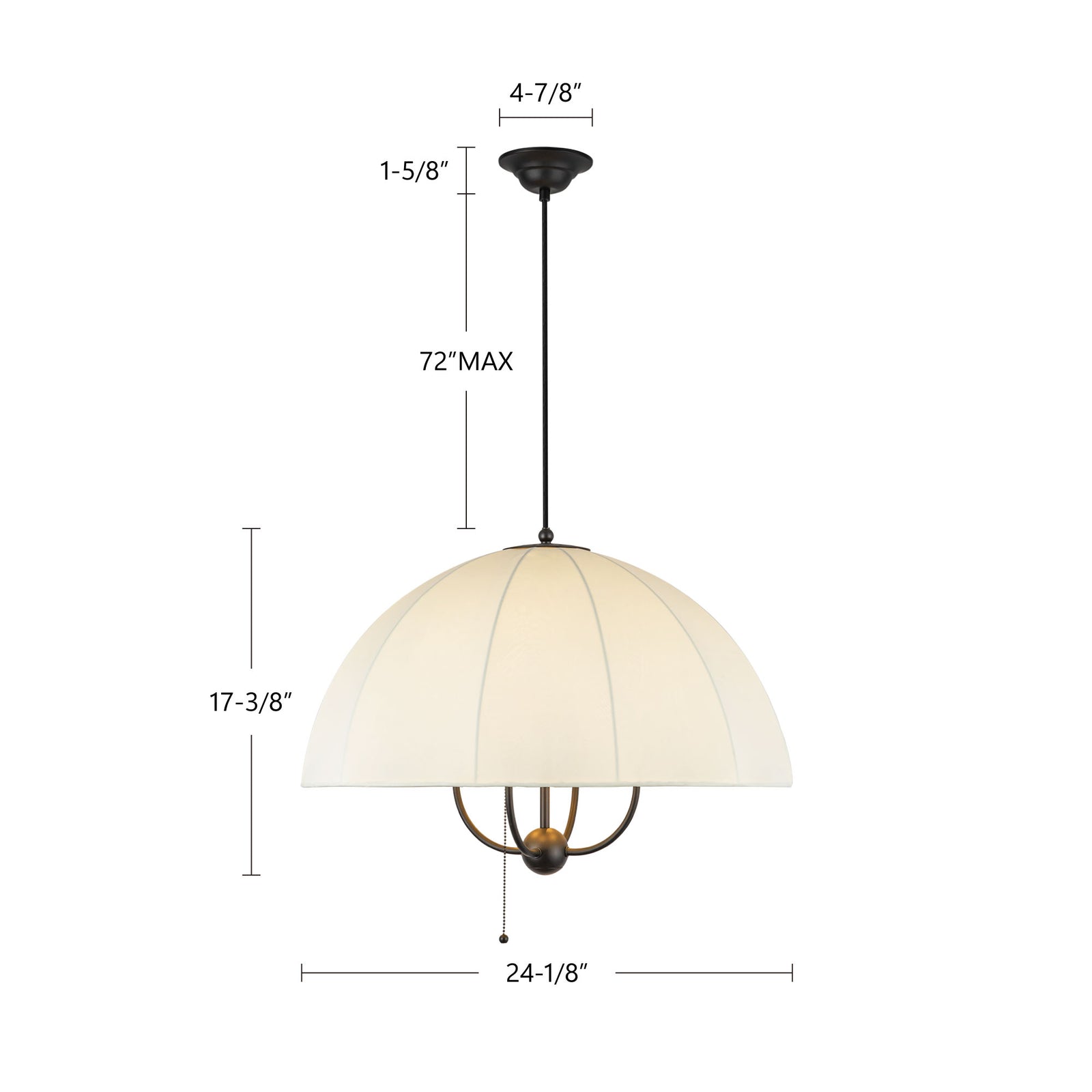 Crosby 24-in Matte Black Socket Pendant