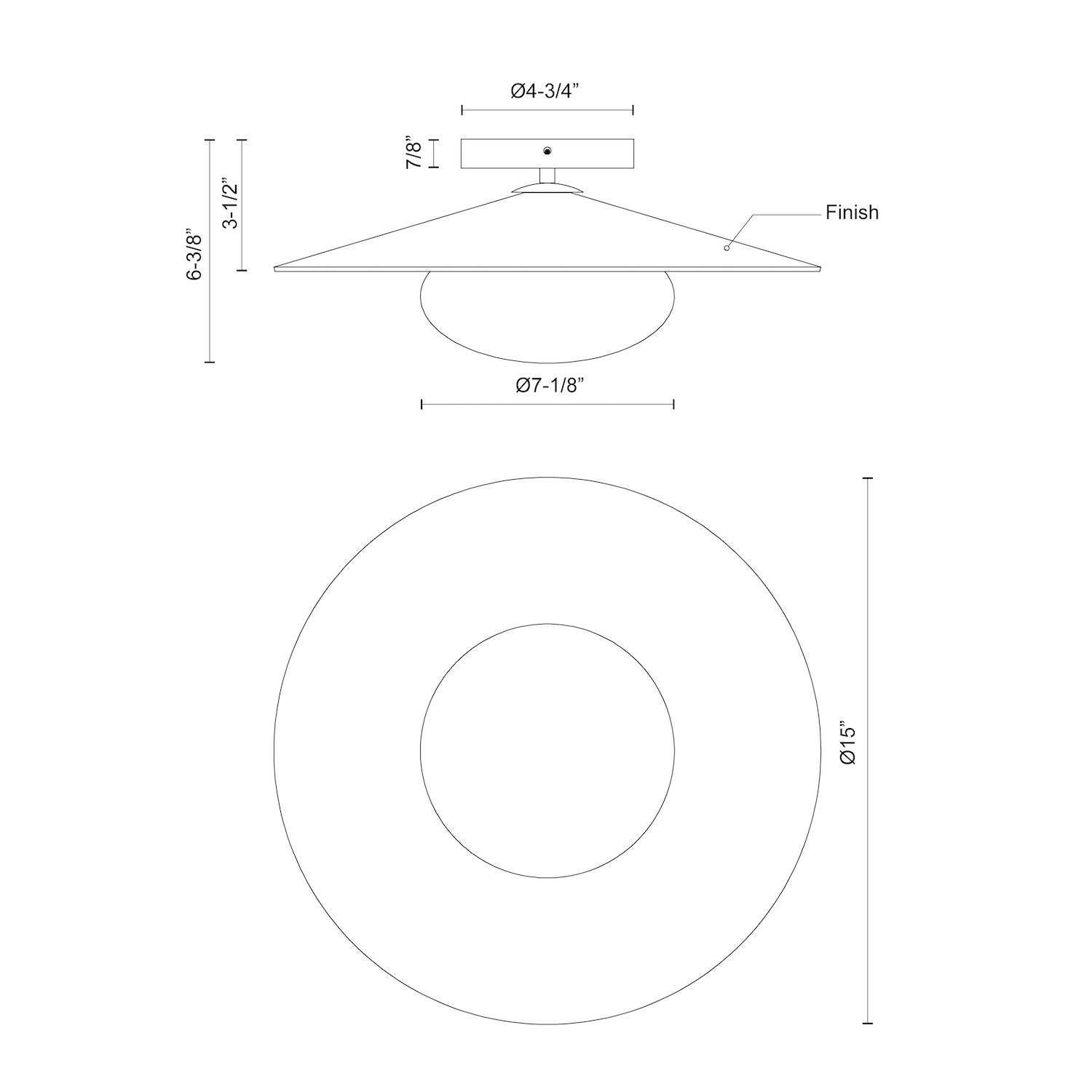 Cruz 15-in Felt - Gray LED Flush Mount