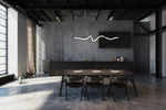 Cursive 54-in Black LED Linear Pendant