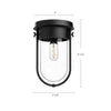 Cyrus 8-in Aged Gold/Clear Glass 1 Light Flush Mount