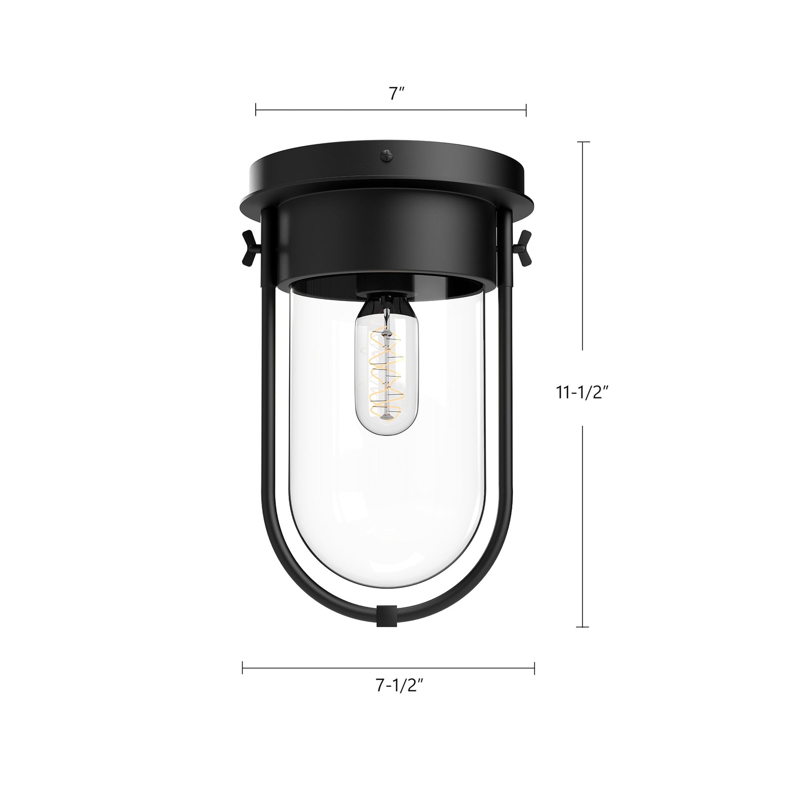 Cyrus 8-in Aged Gold/Clear Glass 1 Light Flush Mount