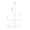 Cyrus 24-in Aged Gold/Clear Glass 3 Lights Linear Pendant