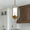 Cyrus 8-in Aged Gold/Clear Glass 1 Light Pendant