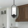 Cyrus 8-in Clear Glass/Matte Black 1 Light Pendant