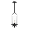 Cyrus 8-in Clear Glass/Matte Black 1 Light Pendant