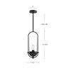 Cyrus 8-in Aged Gold/Clear Glass 1 Light Pendant