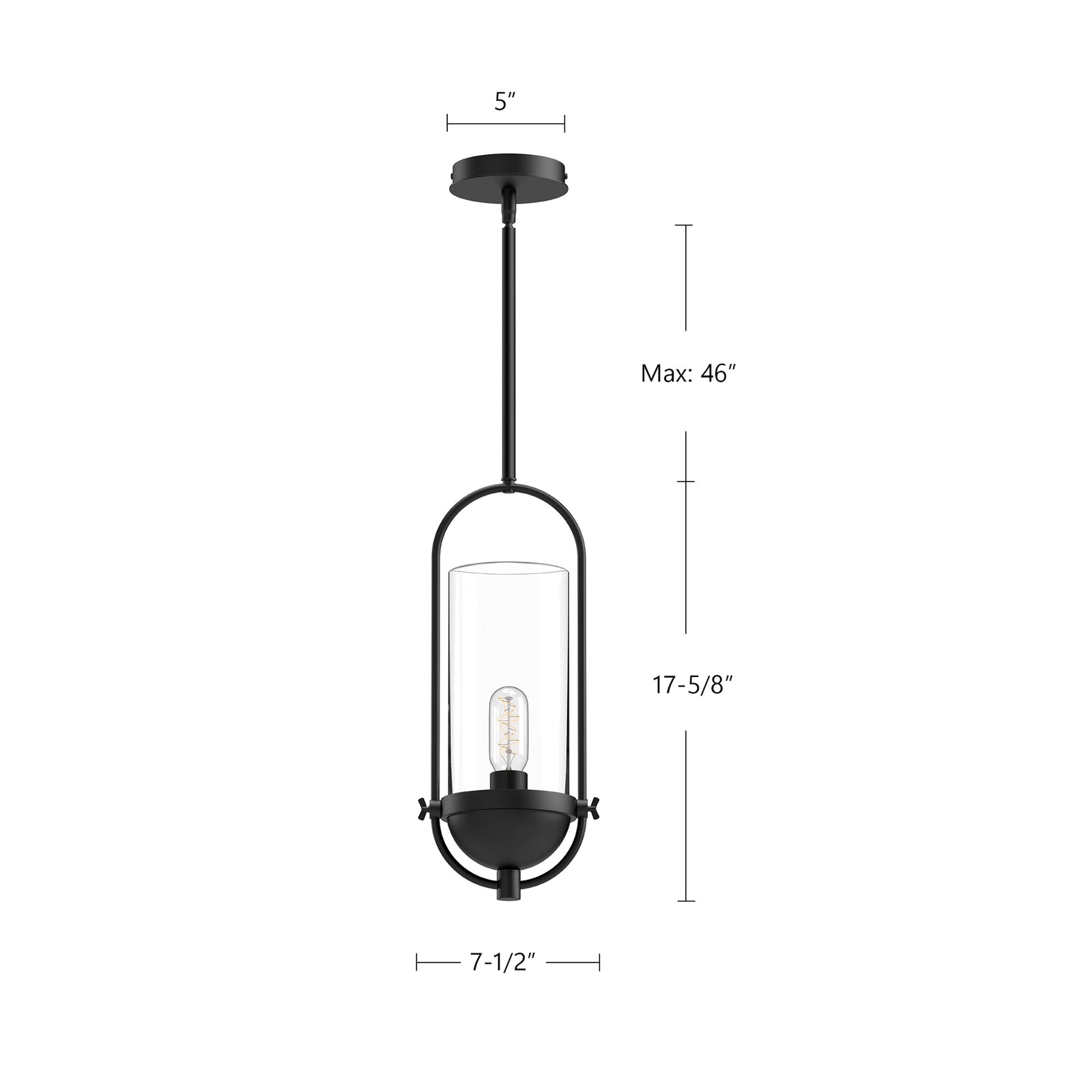Cyrus 8-in Aged Gold/Clear Glass 1 Light Pendant