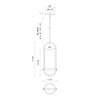 Cyrus 8-in Aged Gold/Clear Glass 1 Light Pendant