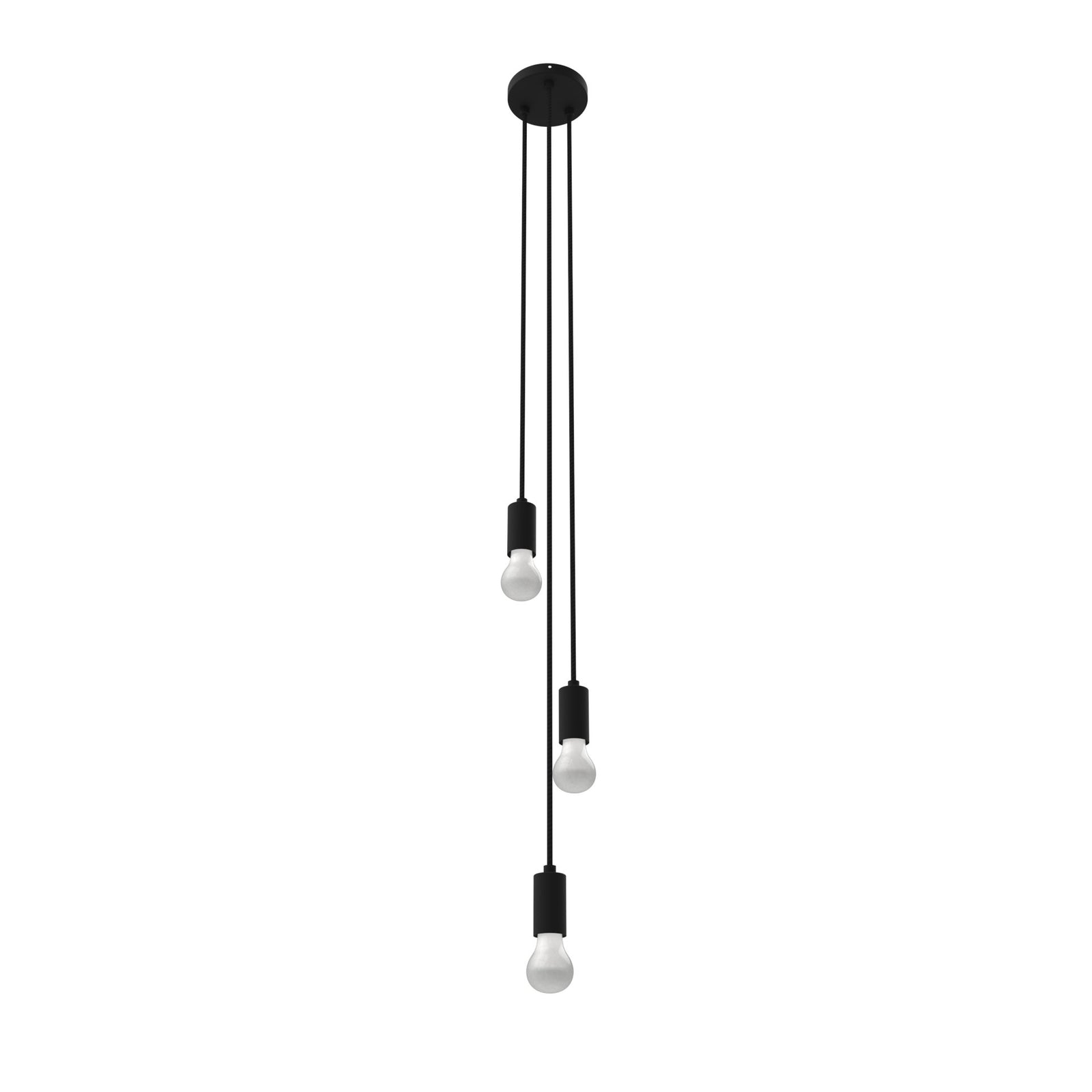 Cords - 3-Port - Black Socket - Black Cord