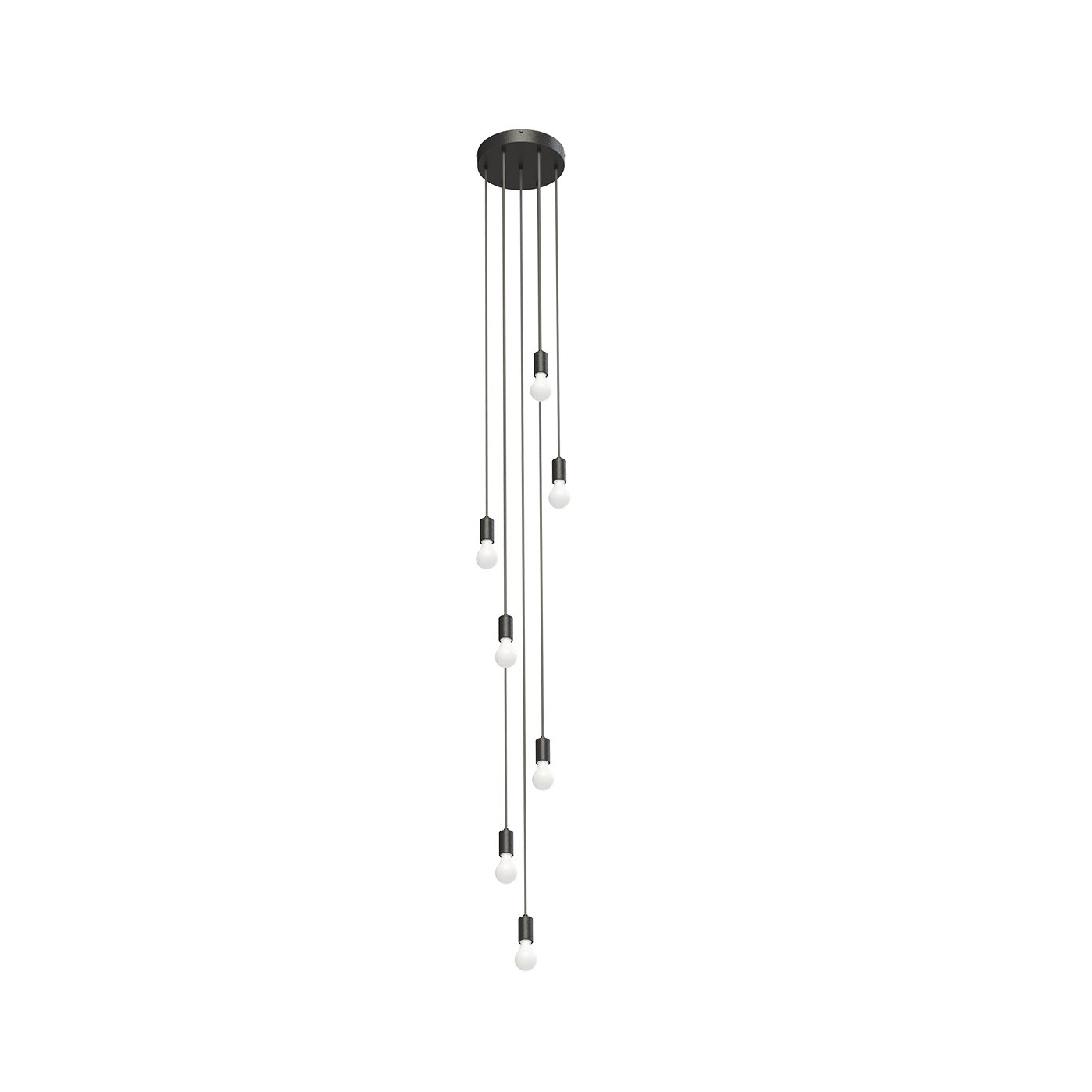 Cords - 7-Port - Black Socket - Black Cord