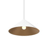 Wide Cone 16 Pendant - Matte Black with Gold Interior - White Cord