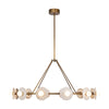 Dahlia 46-in Vintage Brass/Alabaster LED Chandeliers