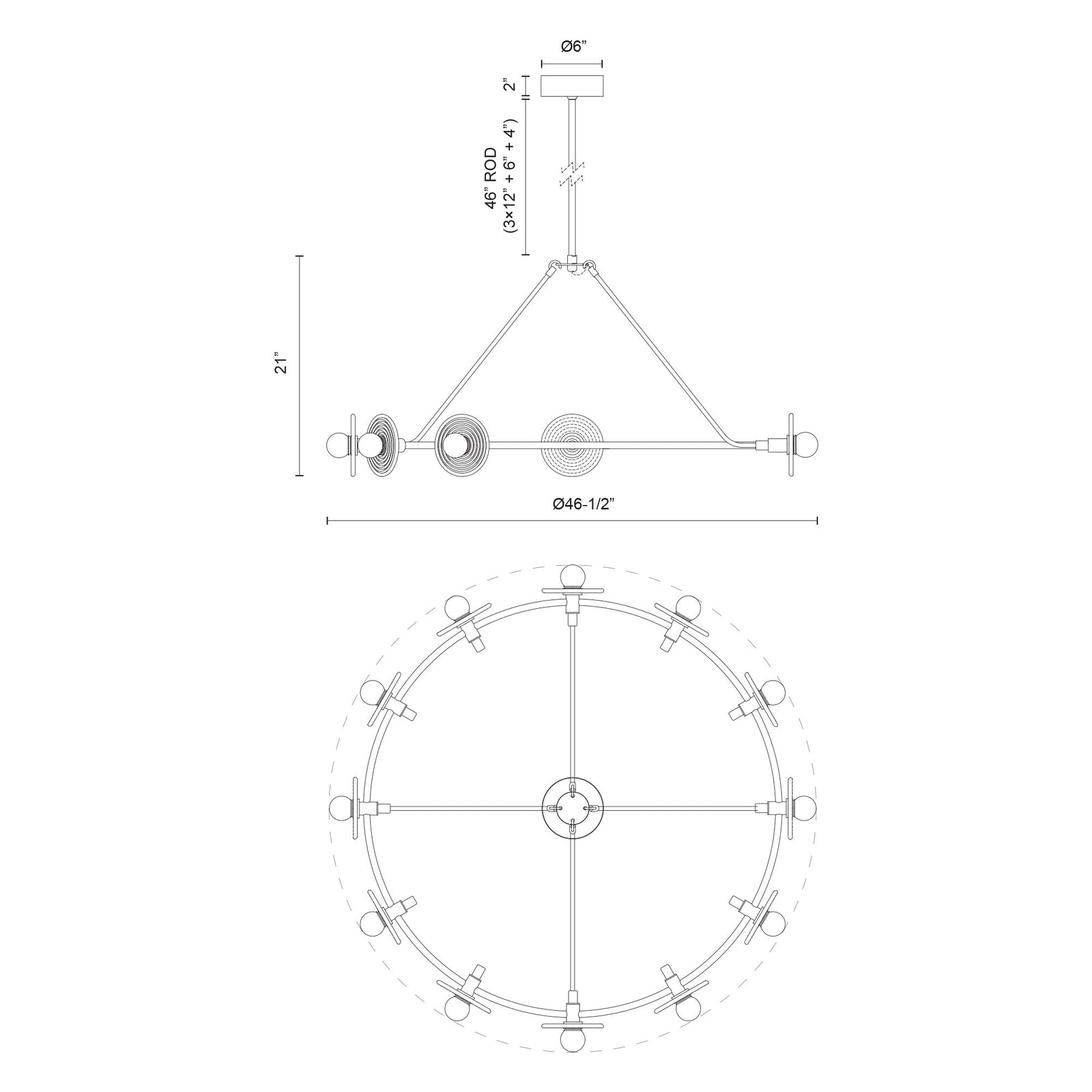 Dahlia 46-in Urban Bronze/Alabaster LED Chandeliers