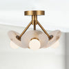 Dahlia 13-in Vintage Brass/Alabaster LED Semi Flush Mount