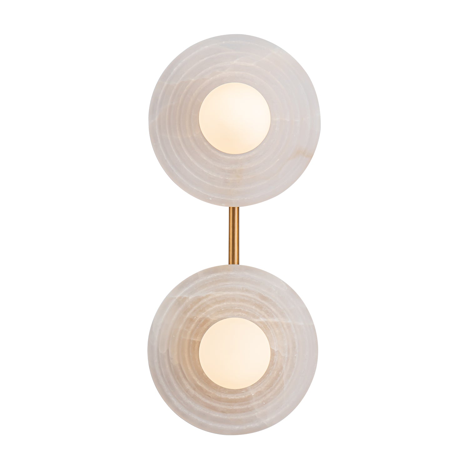 Dahlia 14-in Vintage Brass/Alabaster LED Wall/Vanity
