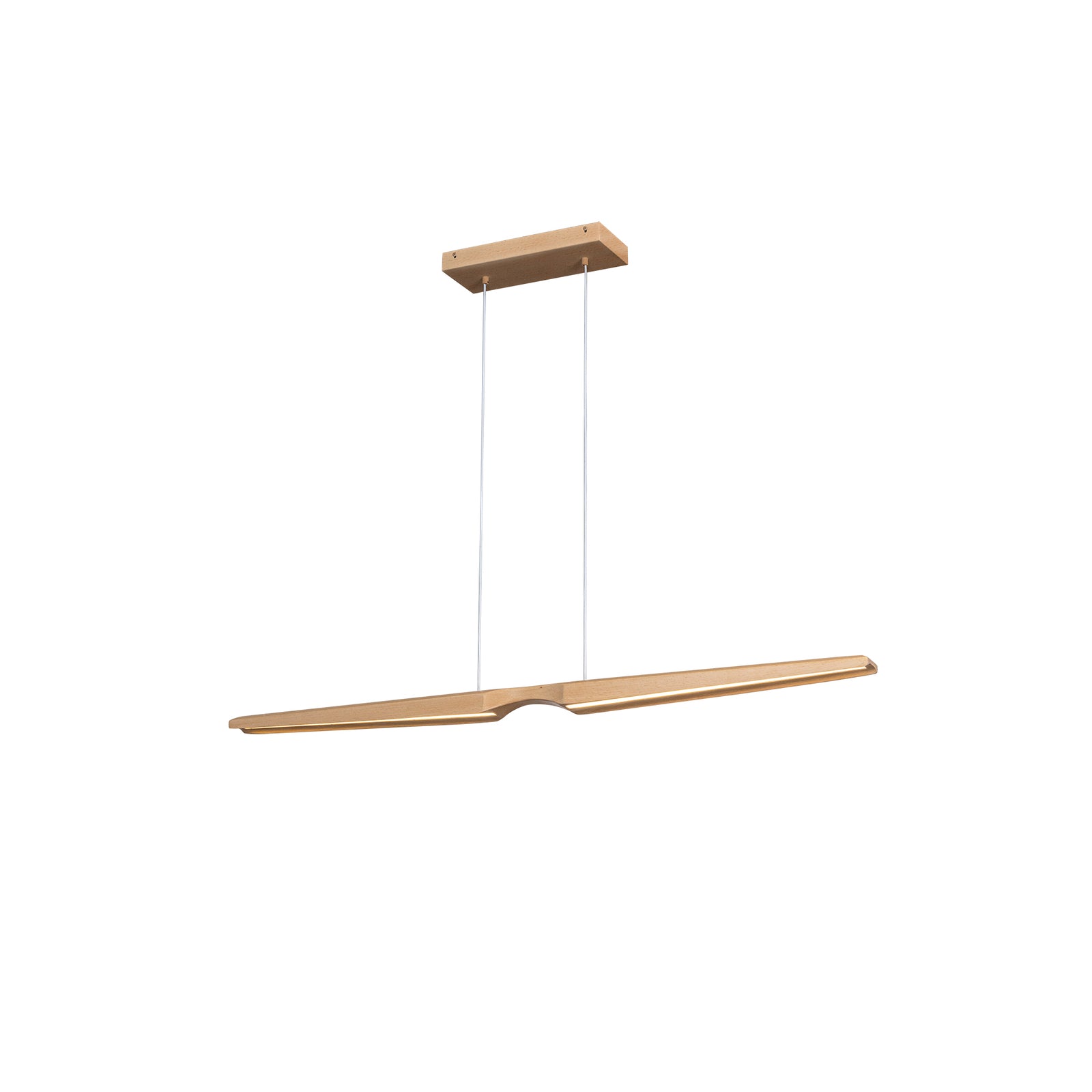 Dakota 42-in Beech Wood LED Linear Pendant