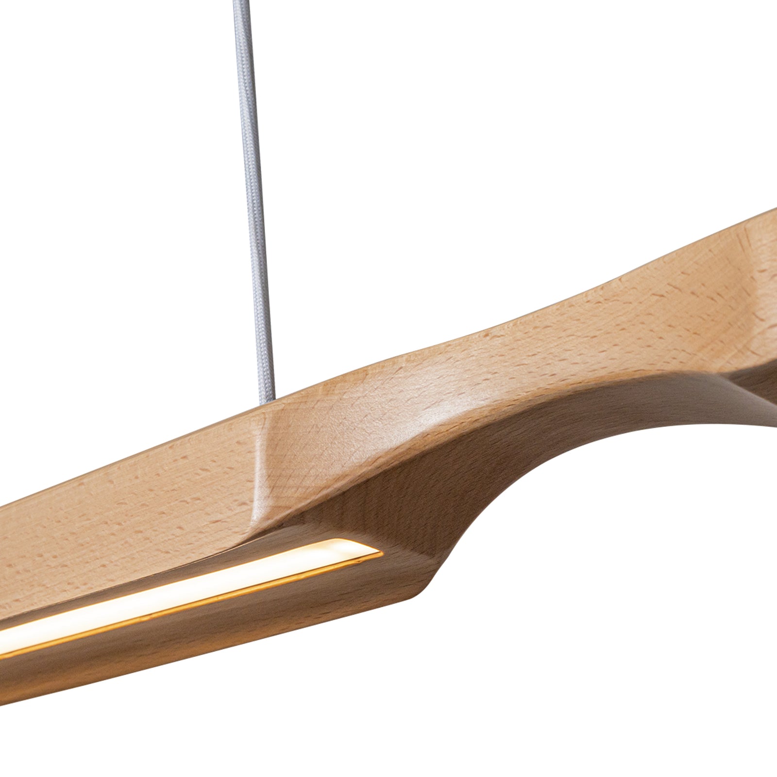 Dakota 42-in Beech Wood LED Linear Pendant