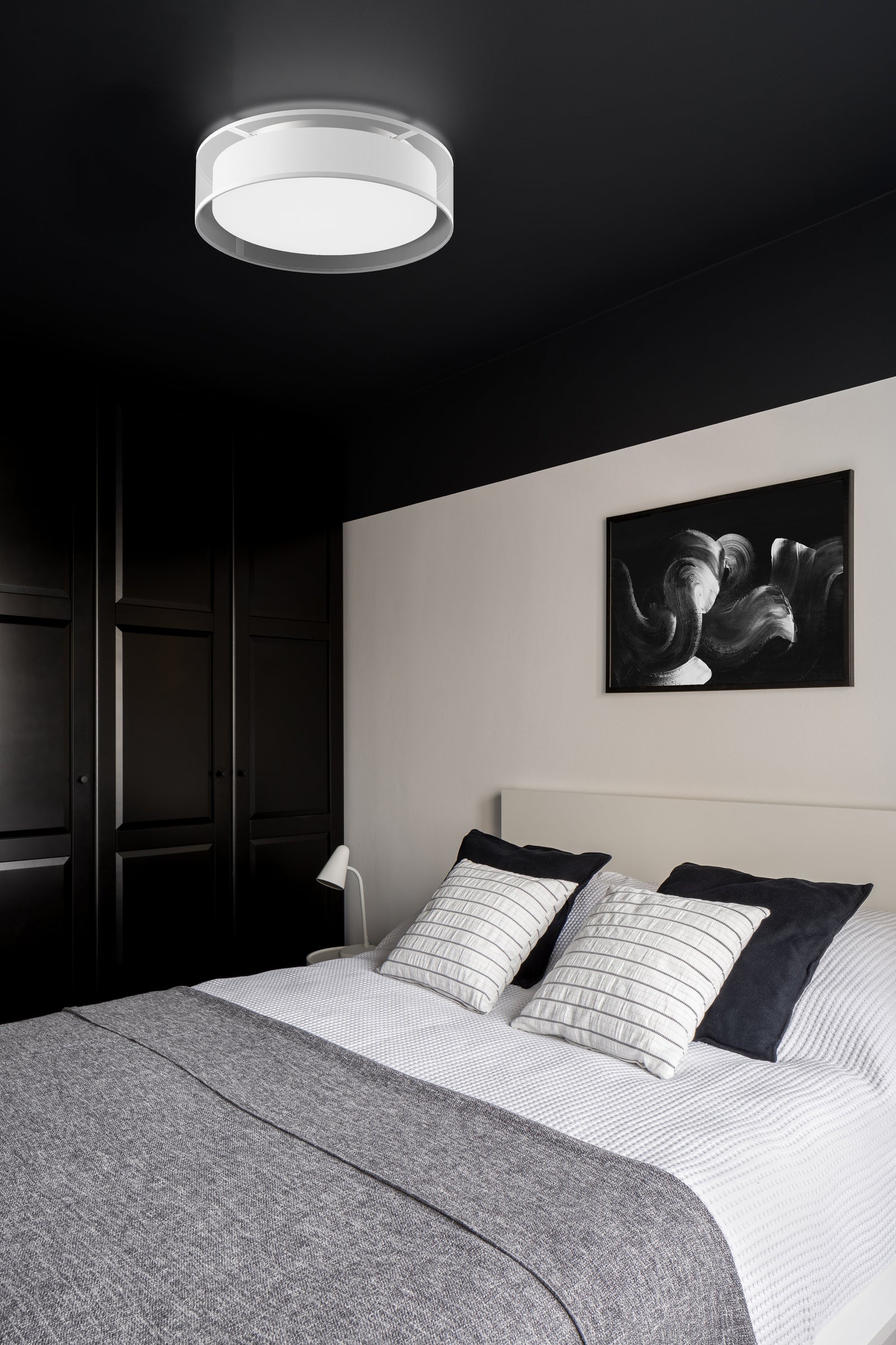 Dalton 16-in White Organza LED Flush Mount