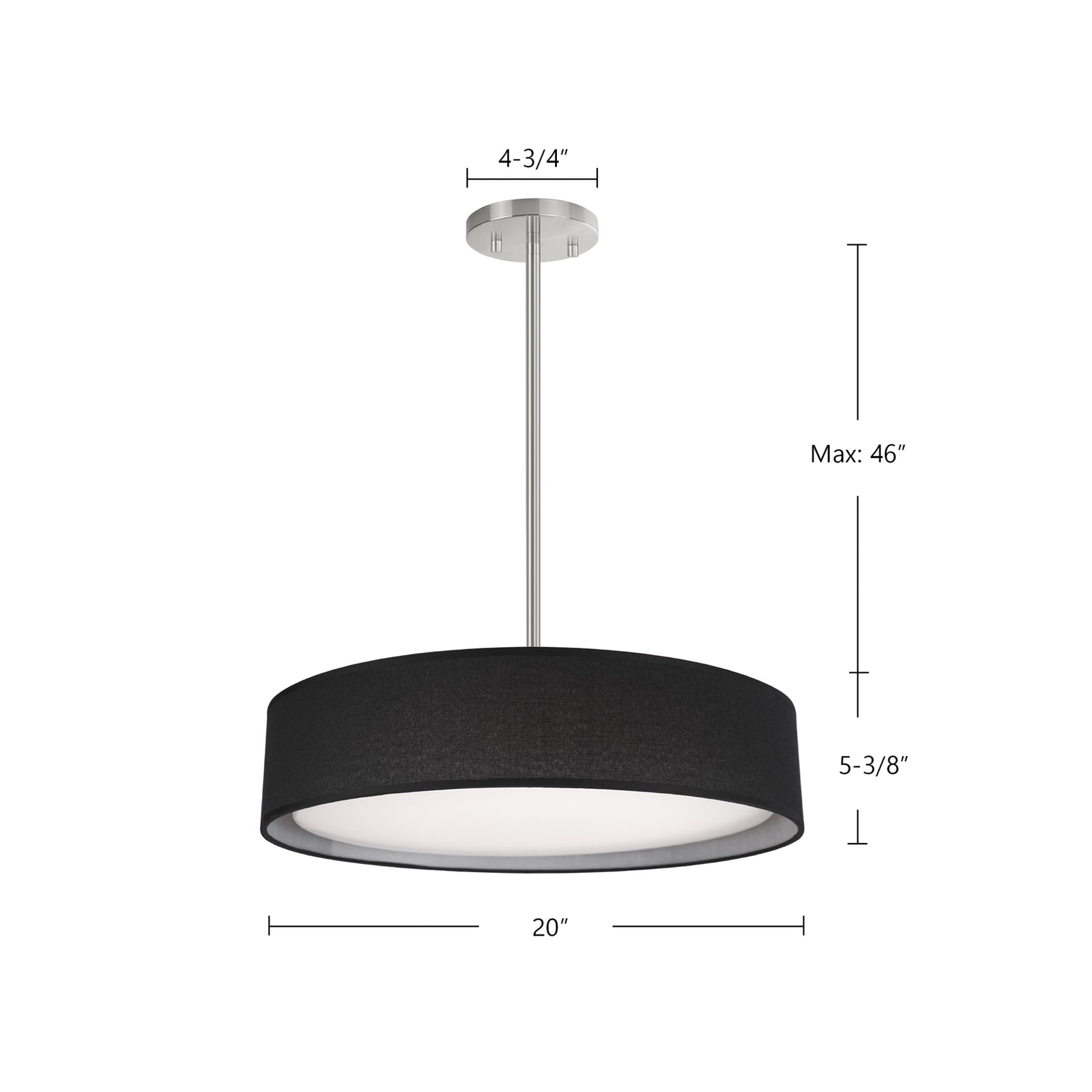 Dalton 20-in White Organza LED Pendant
