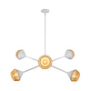 Daphne 38-in White/Brown Cotton Rope 6 Lights Chandelier