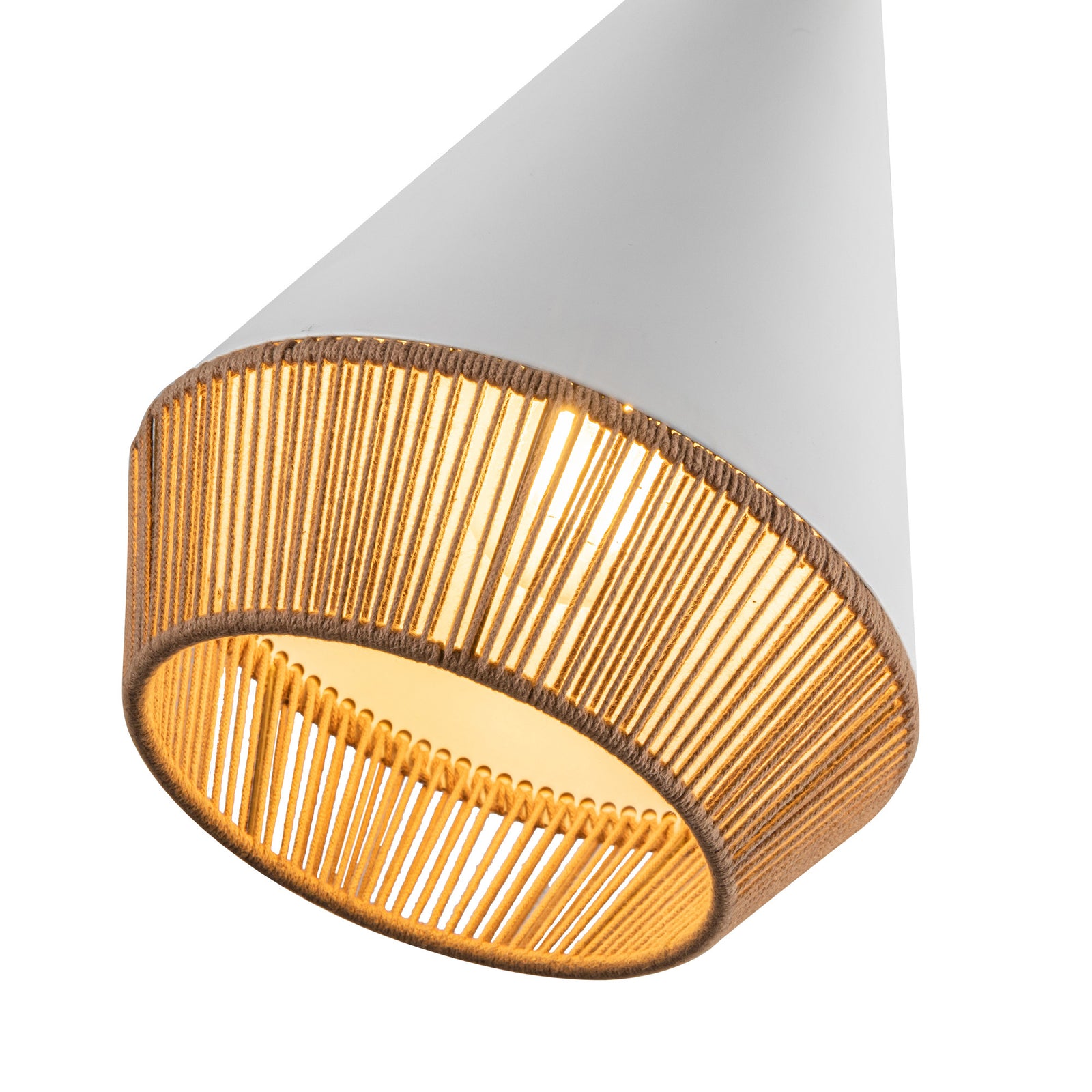 Daphne 7-in White/Brown Cotton Rope 1 Light Pendant