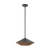 Daphne 15-in Matte Black/Brown Cotton Rope 1 Light Pendant