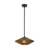Daphne 15-in Matte Black/Brown Cotton Rope 1 Light Pendant