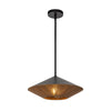 Daphne 15-in Matte Black/Brown Cotton Rope 1 Light Pendant