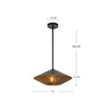 Daphne 15-in Matte Black/Brown Cotton Rope 1 Light Pendant