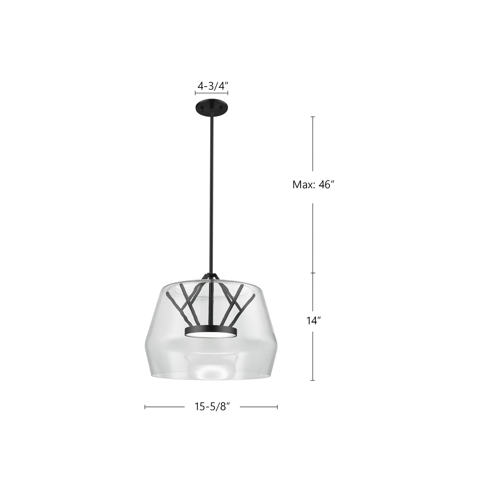 Deco 18-in Clear/Brushed Gold LED Pendant