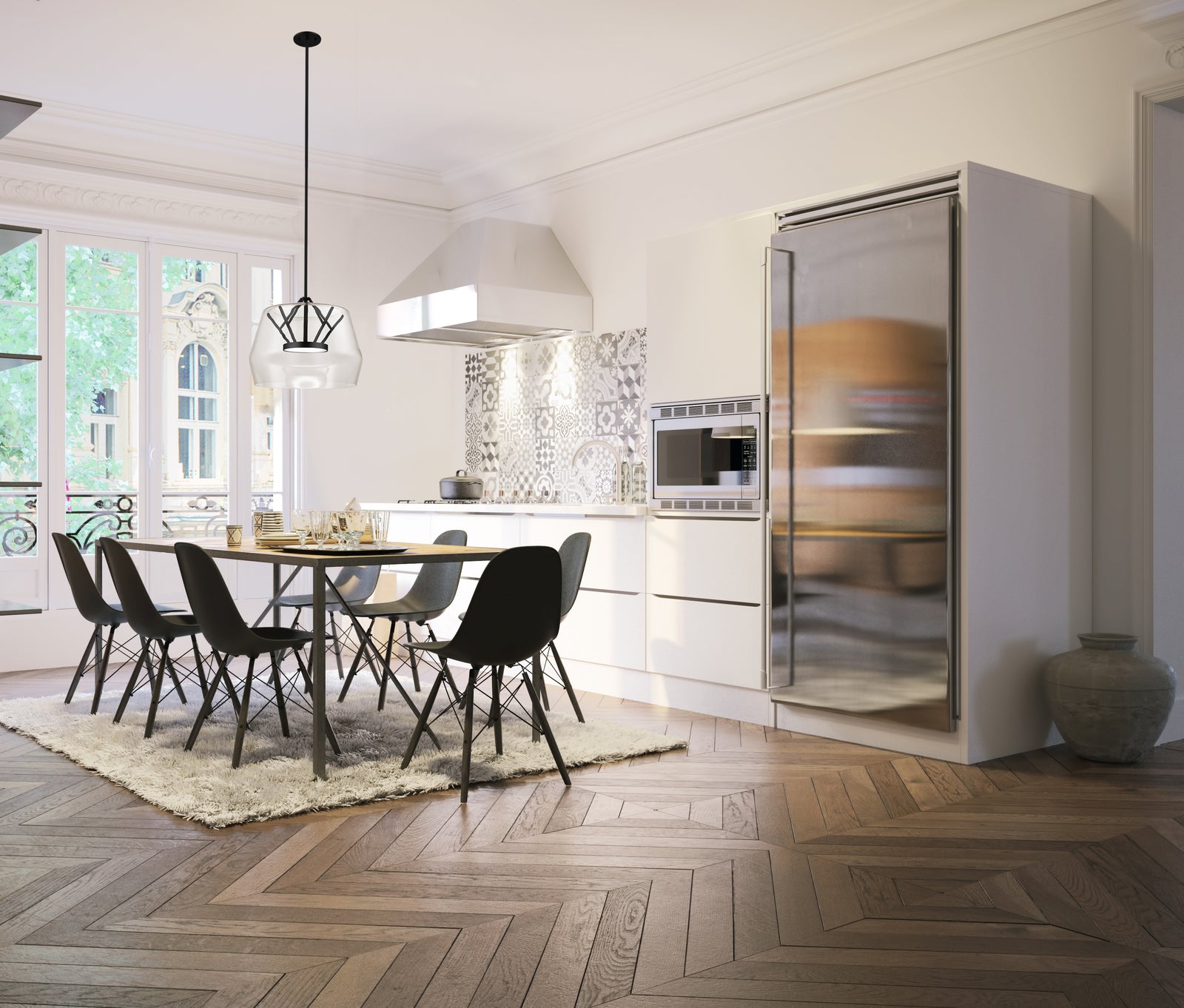 Deco 18-in Clear/Black LED Pendant