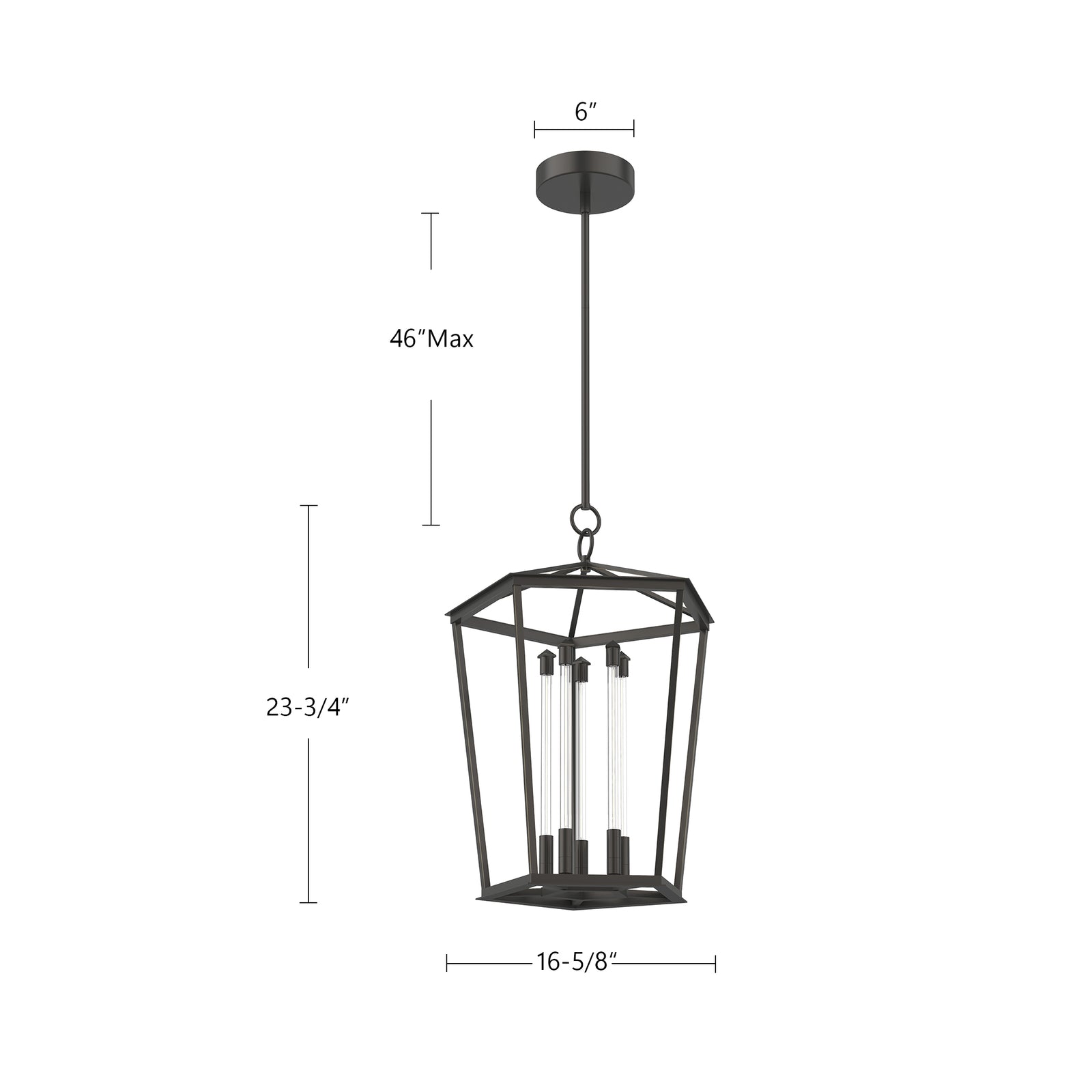 Delphine 22-in Urban Bronze LED Pendant
