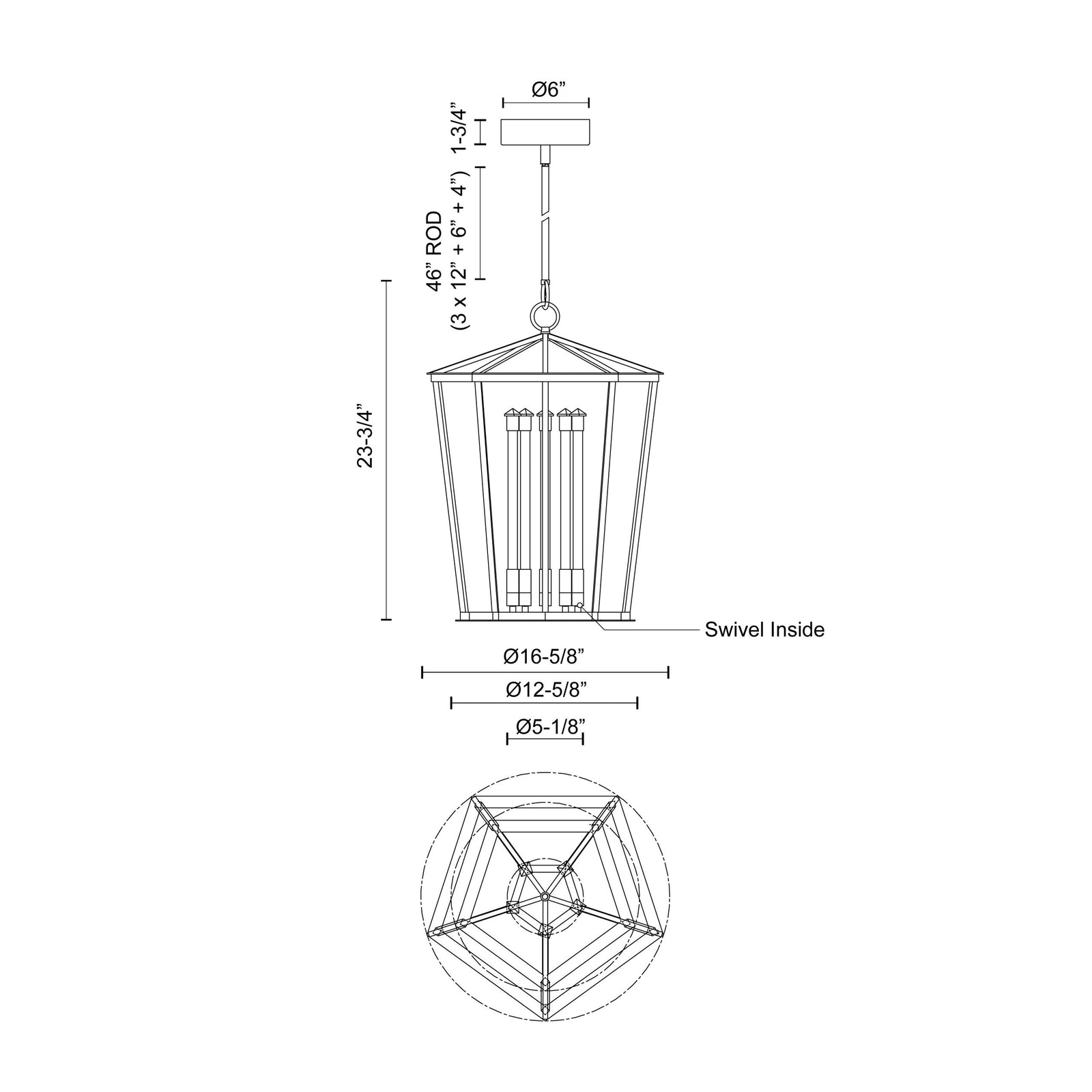 Delphine 22-in Urban Bronze LED Pendant