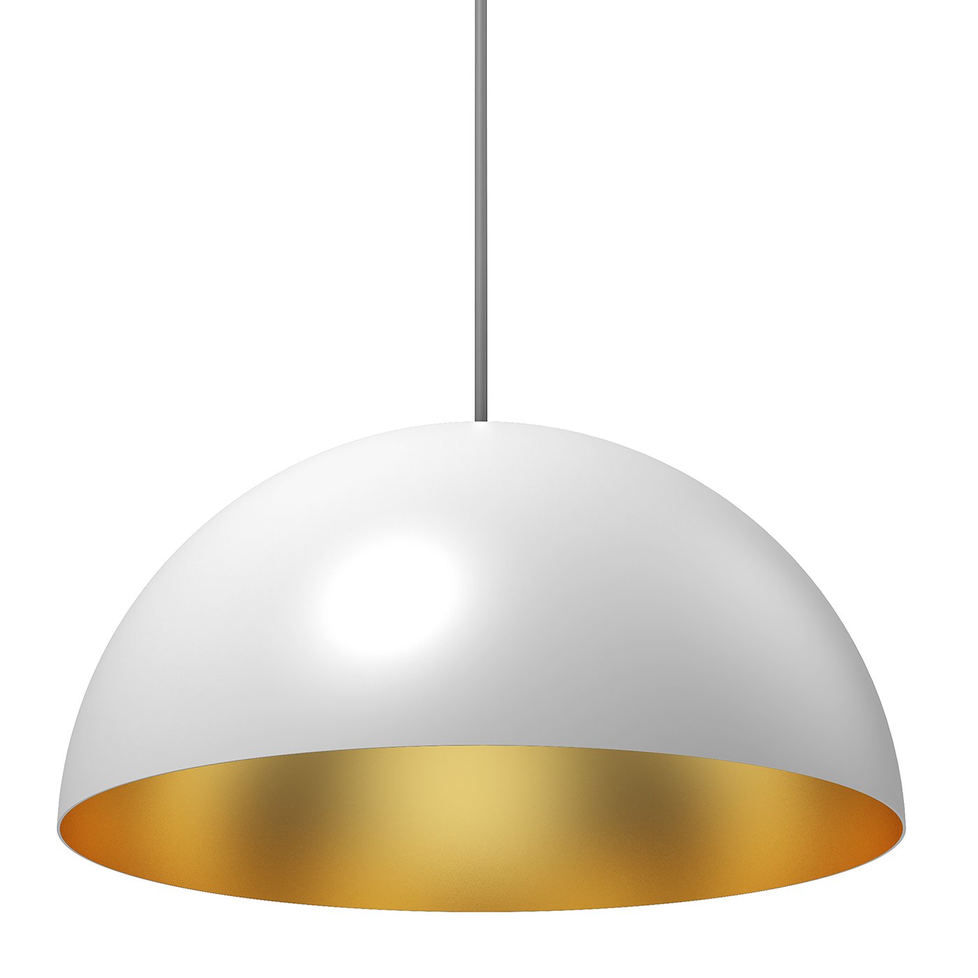 Domos 16" Pendant - White w/Gold Interior - E26 Socket