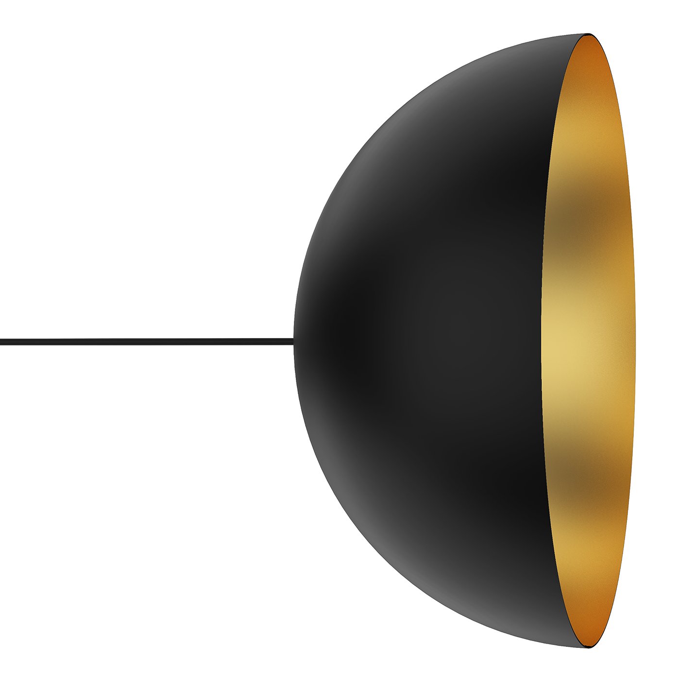 Domos 20" Pendant - Black w/Gold
 Interior - Integrated LED - 12W