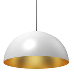 Domos 20" Pendant - White w/Gold Interior - E26 Socket