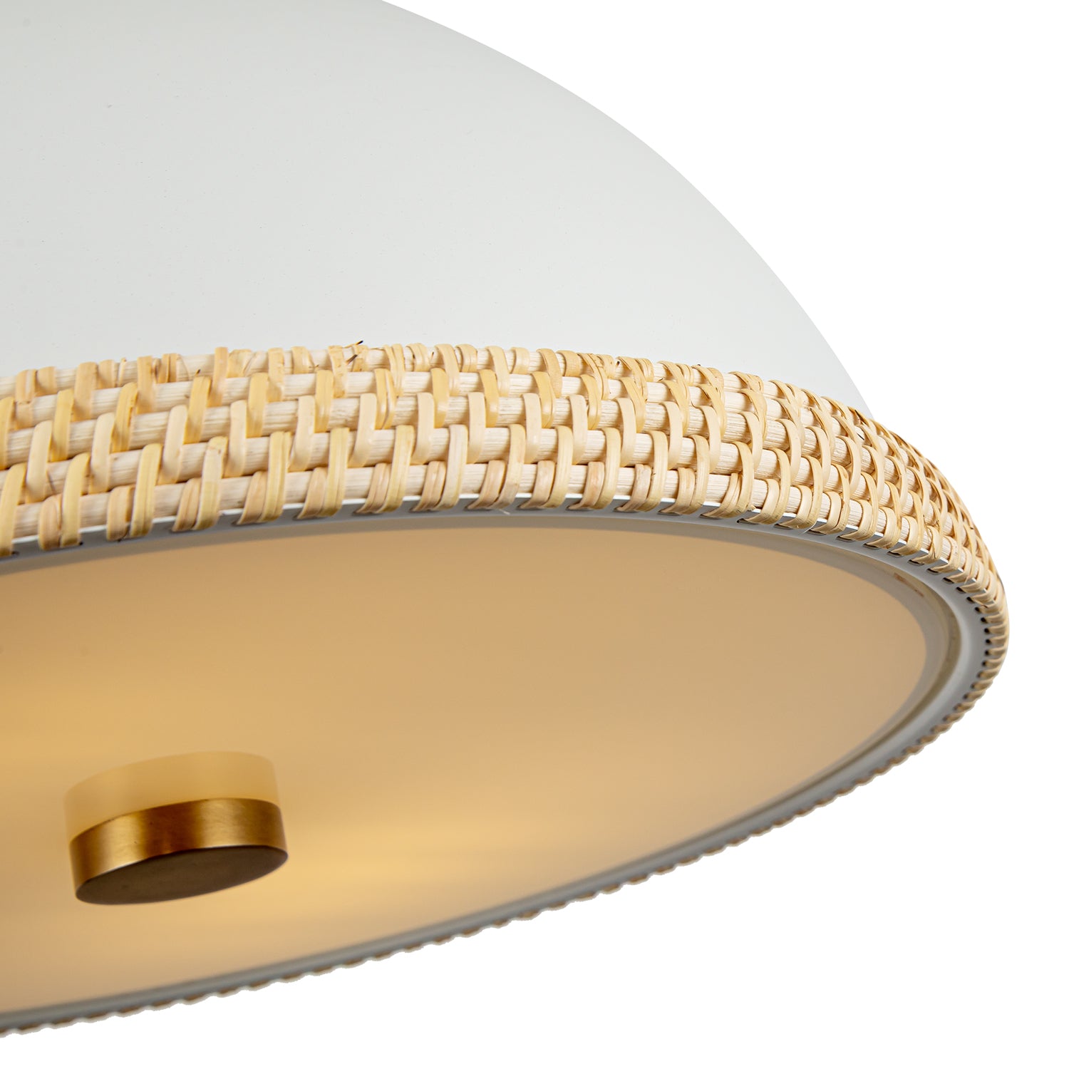 Doral 16-in Matte White/Vintage Brass 2 Lights Pendant