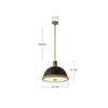 Doral 16-in Matte Black/Vintage Brass 2 Lights Pendant