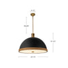 Doral 24-in Matte White/Vintage Brass 3 Lights Pendant